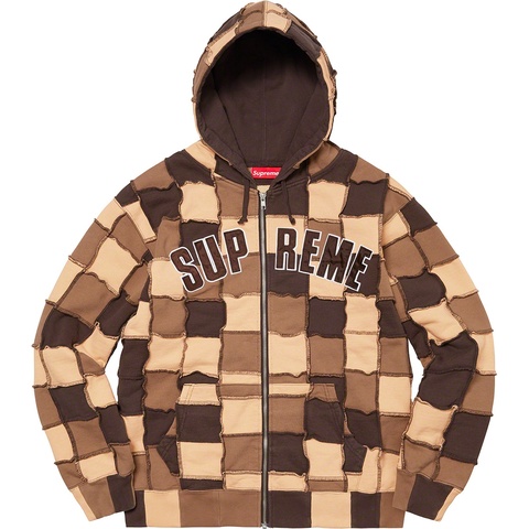 Reverse Patchwork Zip Up Hooded Sweatshirt - Supreme Reverse Patchwork Zip Up Hooded Sweatshirt - Supreme