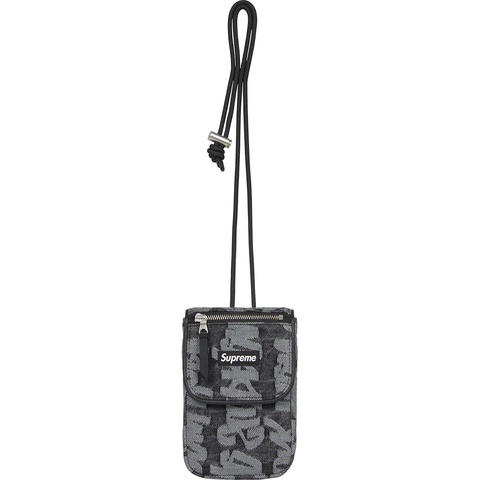 Supreme Fat Tip Jacquard Denim Neck Pouch - Black