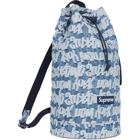 Supreme Fat Tip Jacquard Denim Backpack - Blue