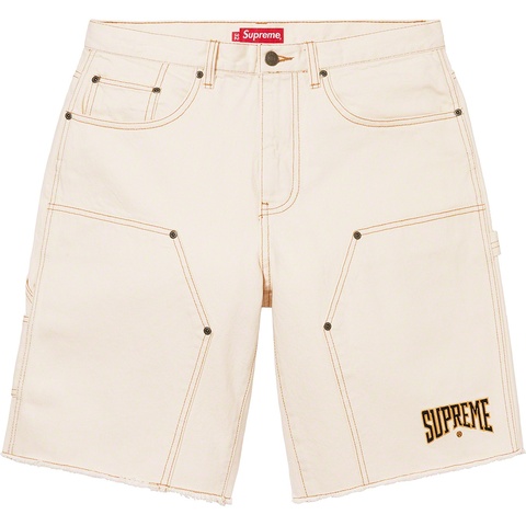 Supreme Cutoff Double Knee Denim Painter Short - Natural
