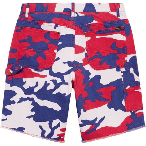 Supreme Cutoff Double Knee Denim Painter Short - Red Camo