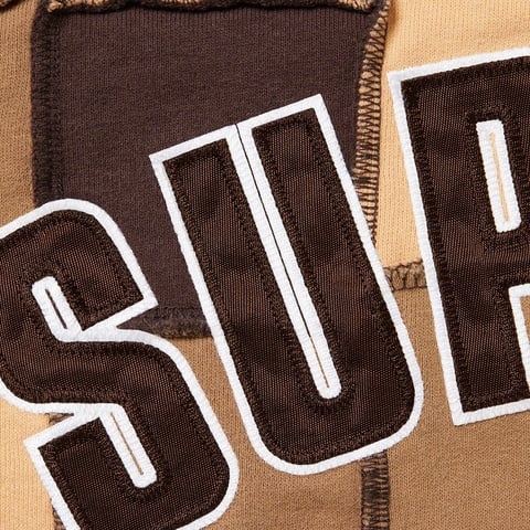 Reverse Patchwork Zip Up Hooded Sweatshirt - Supreme