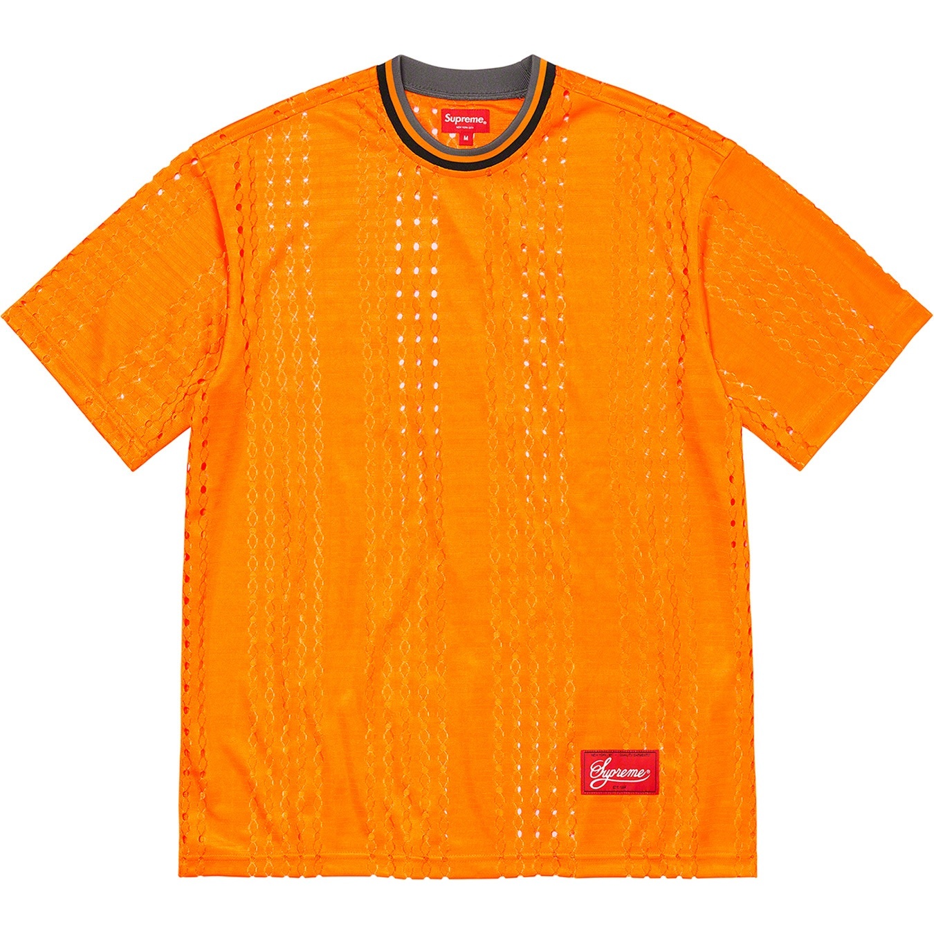 Supreme Perforated Stripe Warm Up Top (SS22) - Orange - $78