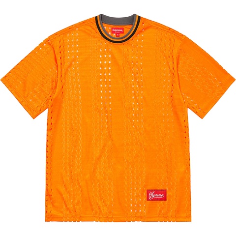 Supreme Perforated Stripe Warm Up Top - Orange