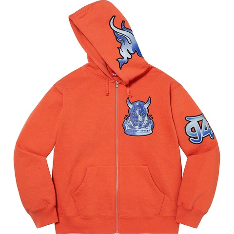 Supreme Demon Zip Up Hooded Sweatshirt - Burnt Orange