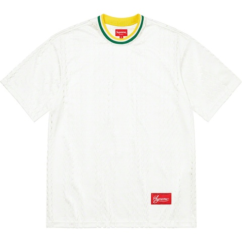 Supreme Perforated Stripe Warm Up Top - White
