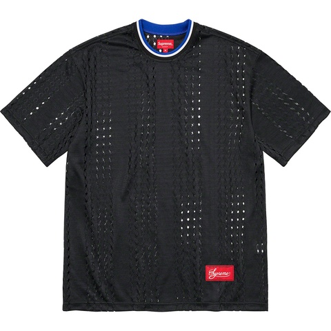 Supreme Perforated Stripe Warm Up Top - Black