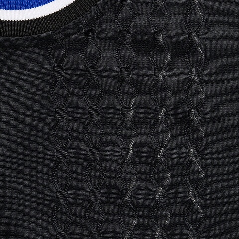 Supreme Perforated Stripe Warm Up Top - Black
