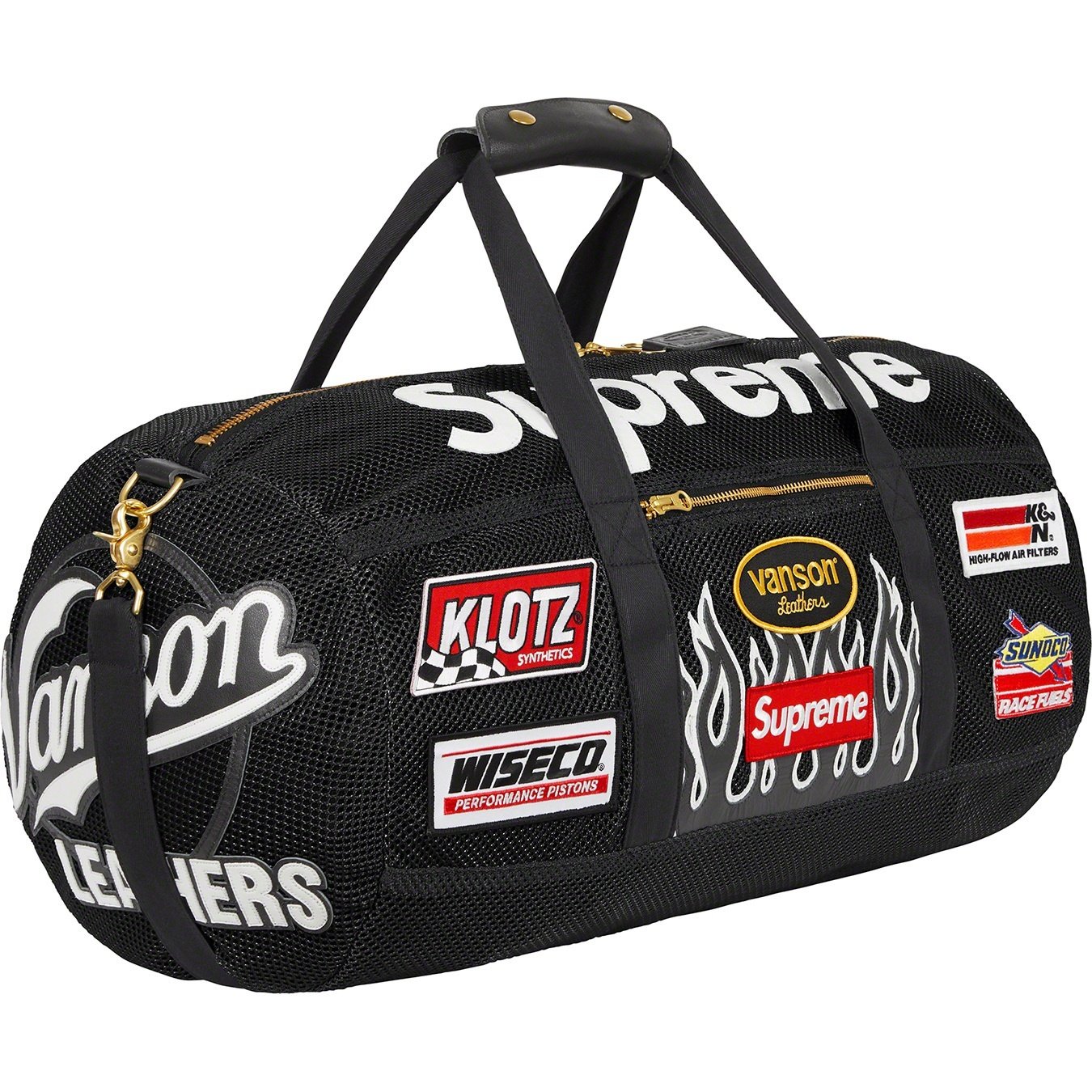 Supreme Supreme Vanson Leathers Cordura Mesh Duffle Bag (SS22) - Black - $548