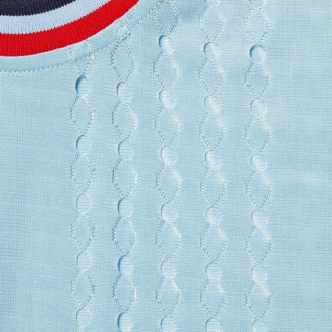 Supreme Perforated Stripe Warm Up Top - Light Blue