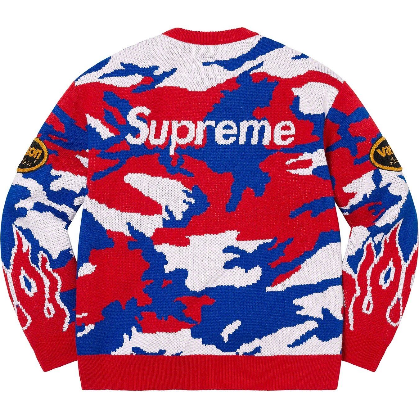 Supreme Supreme Vanson Leathers Sweater (SS22) - Red Camo - $198