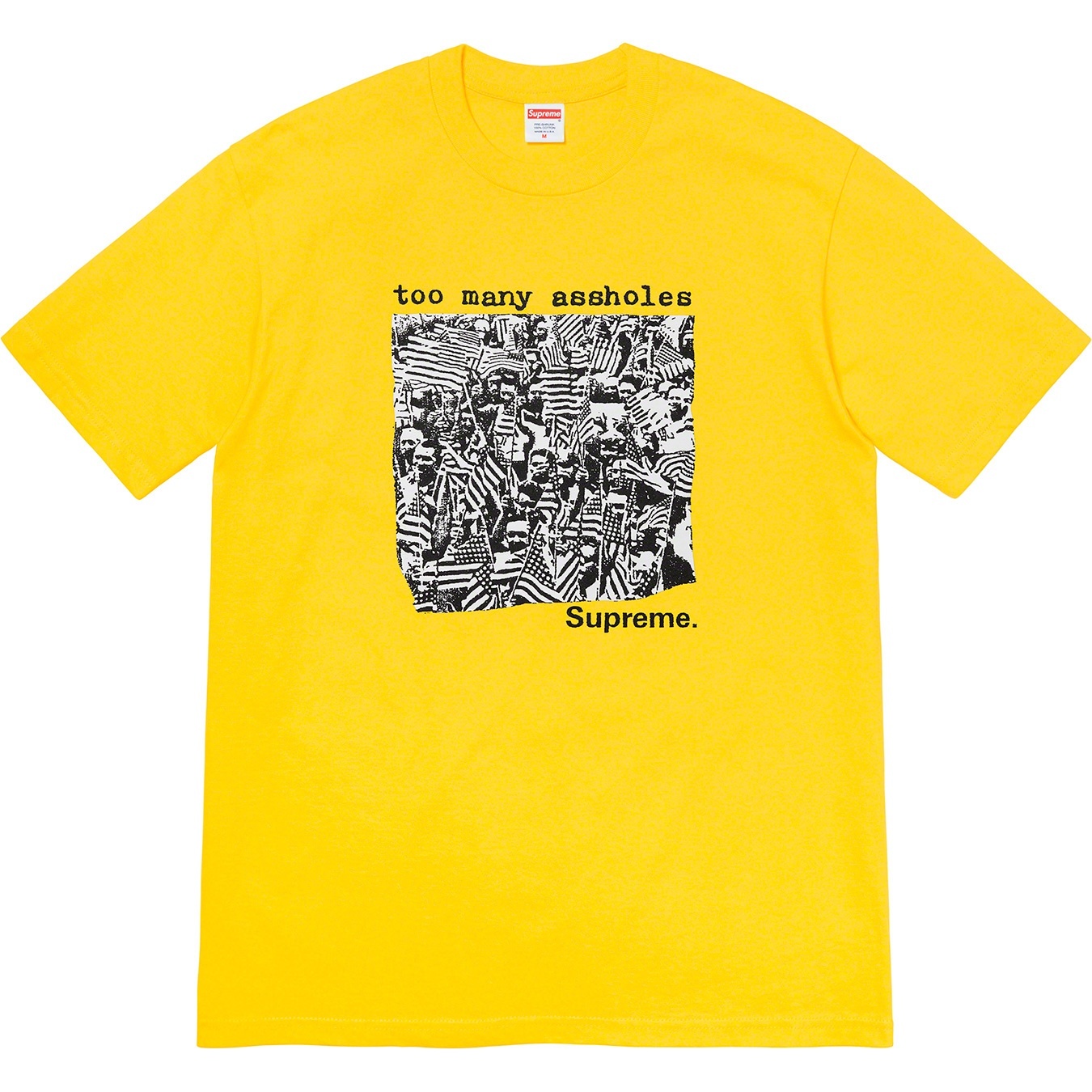 Supreme Too Many Assholes Tee (SS22) - Yellow - $40