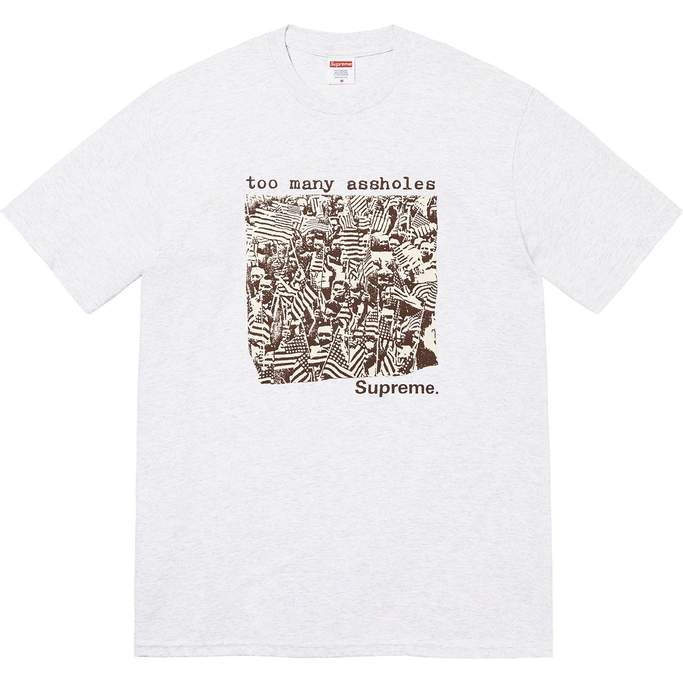 Supreme Too Many Assholes Tee (SS22) - Ash Grey - $40