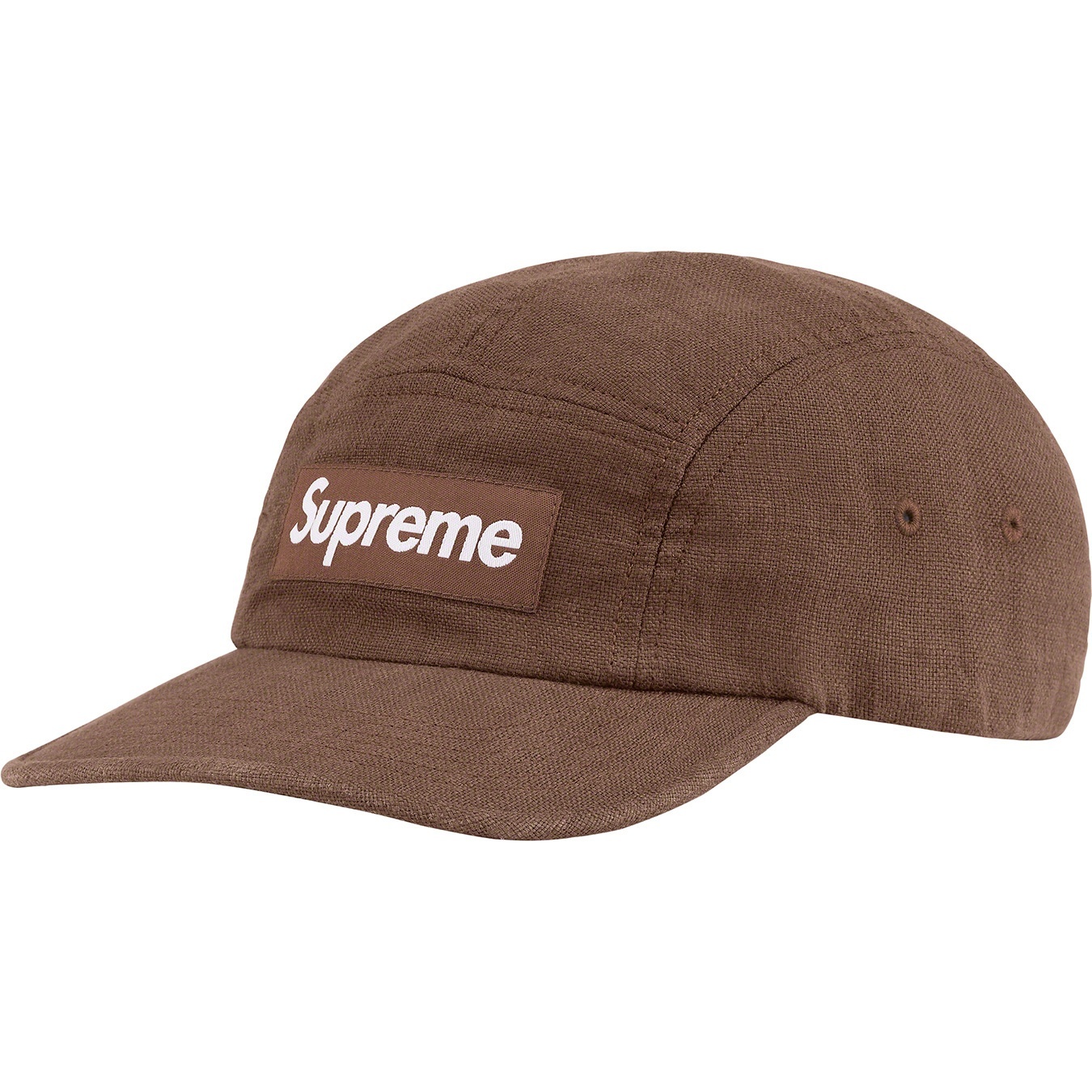 Supreme Linen Fitted Camp Cap (SS22) - Brown - $54