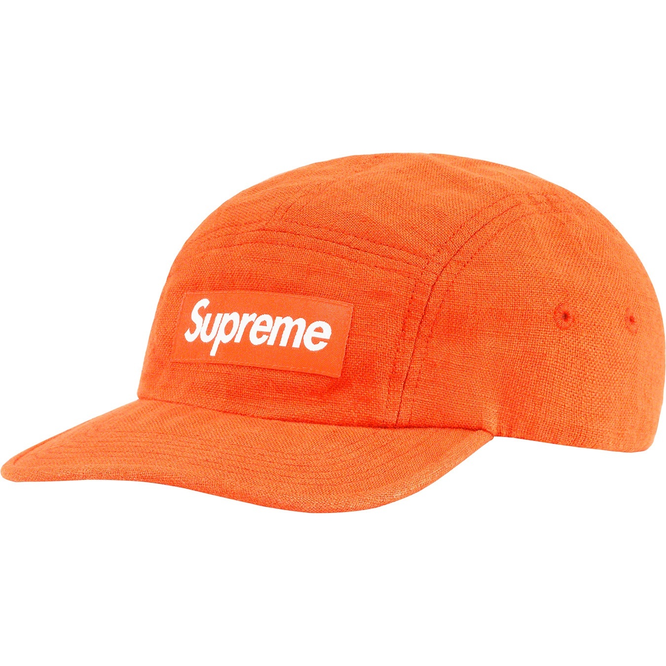 Supreme Linen Fitted Camp Cap (SS22) - Neon Orange - $54