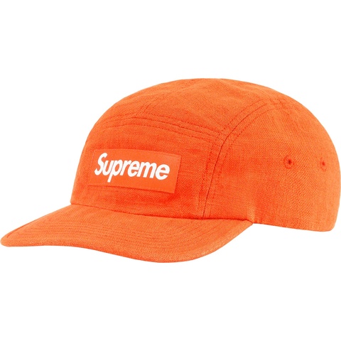 Supreme Linen Fitted Camp Cap - Neon Orange