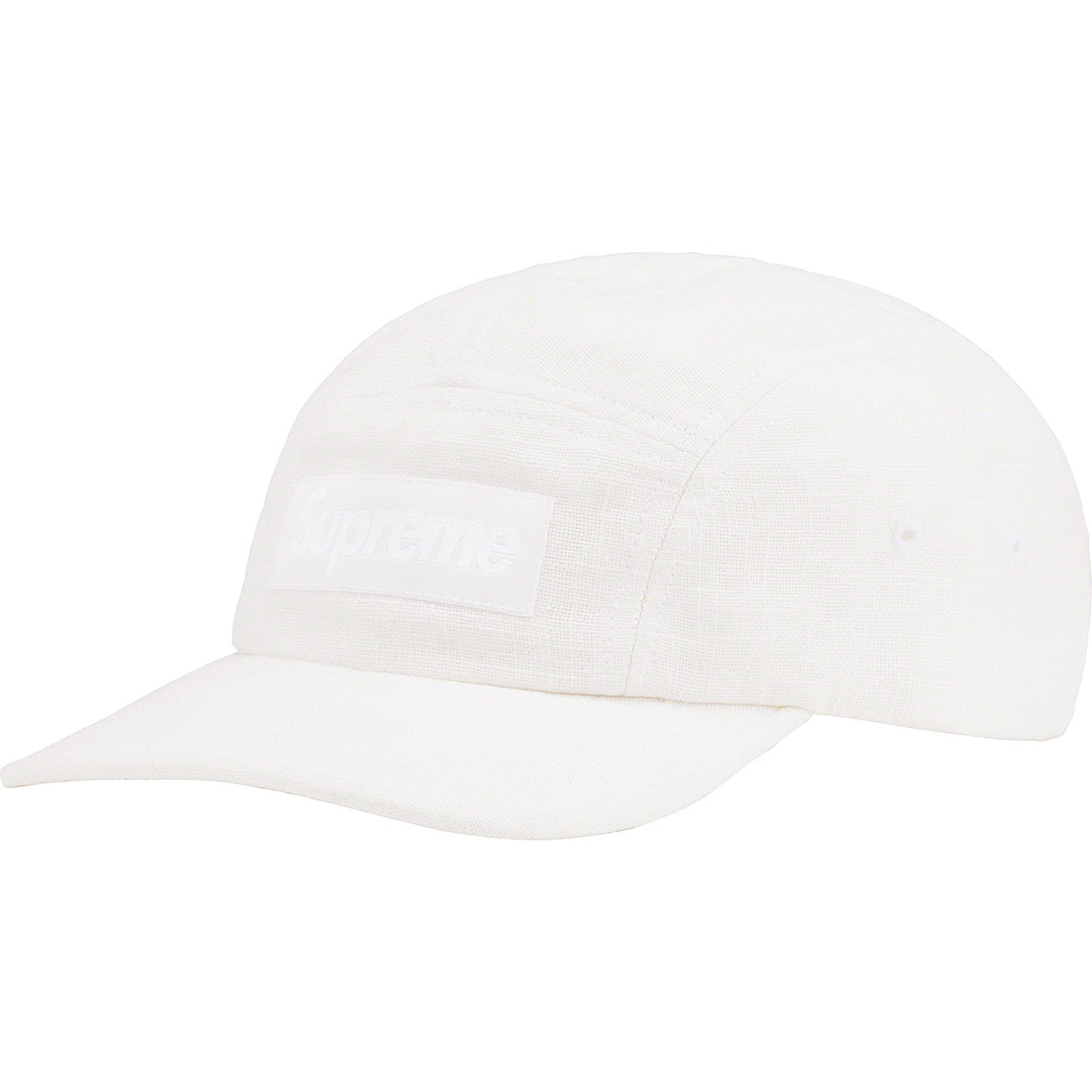 Supreme Linen Fitted Camp Cap (SS22) - White - $54