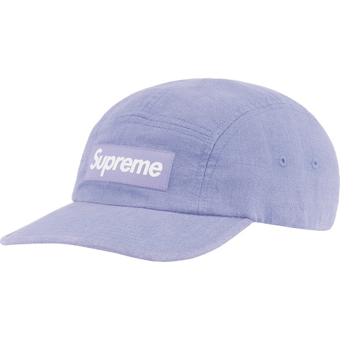 Supreme Linen Fitted Camp Cap - Light Blue