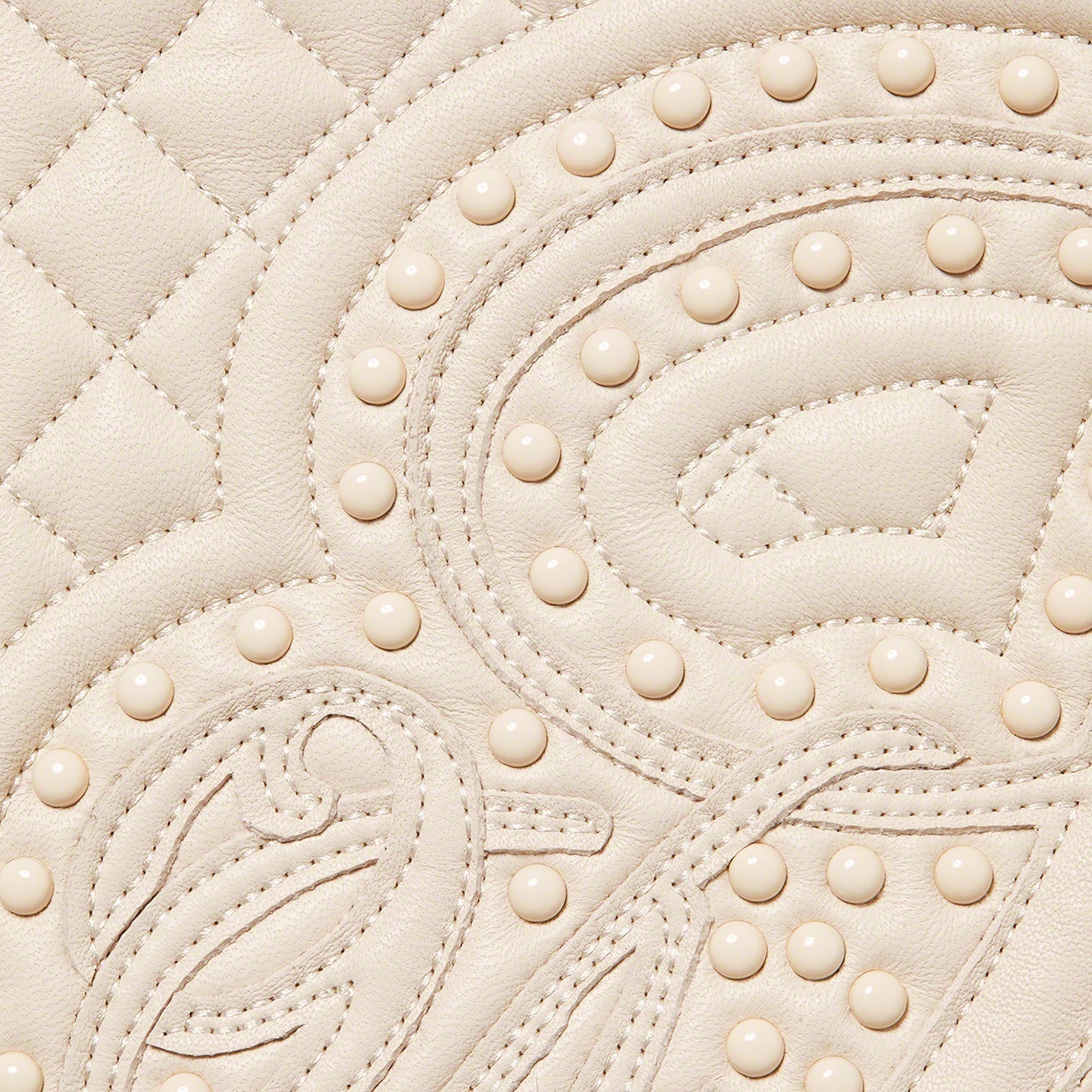 Supreme Studded Quilted Leather Jacket (FW22) - White - $1198