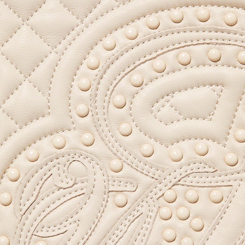 Supreme Studded Quilted Leather Jacket - White