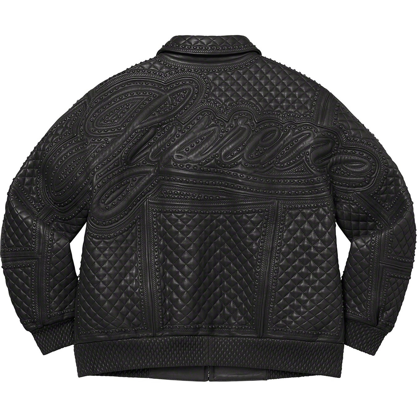 Supreme Studded Quilted Leather Jacket (FW22) - Black - $1198