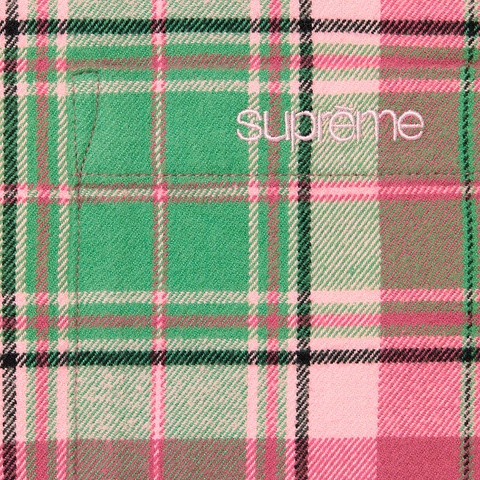 Supreme Plaid Flannel Shirt - Pink
