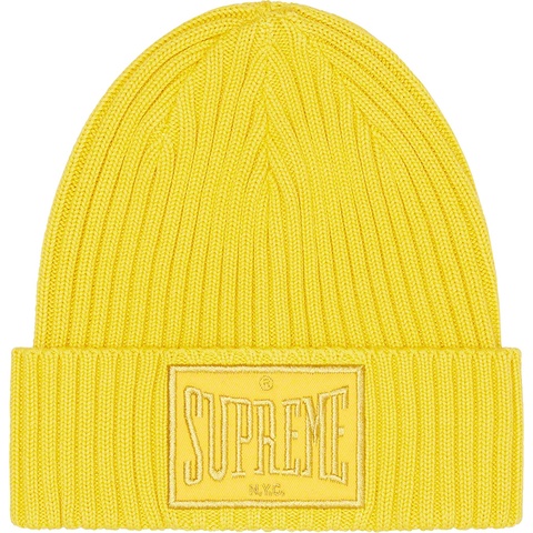 Supreme Overdyed Patch Beanie - Yellow