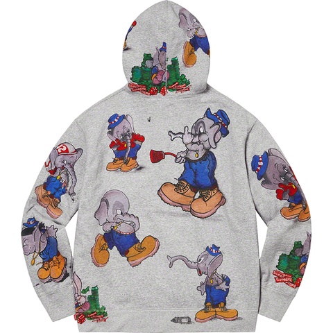 Supreme Elephant Hooded Sweatshirt - Heather Grey