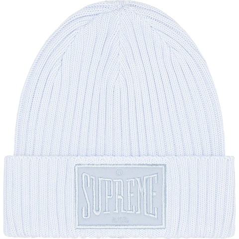 Supreme Overdyed Patch Beanie - Light Blue