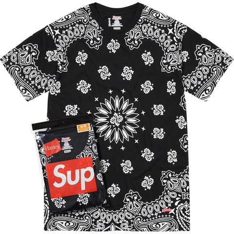 Supreme Supreme®/Hanes® Bandana Tagless Tees (2 Pack) - Black