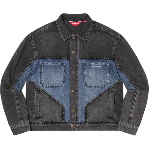 Supreme 2-Tone Paneled Denim Jacket - Black