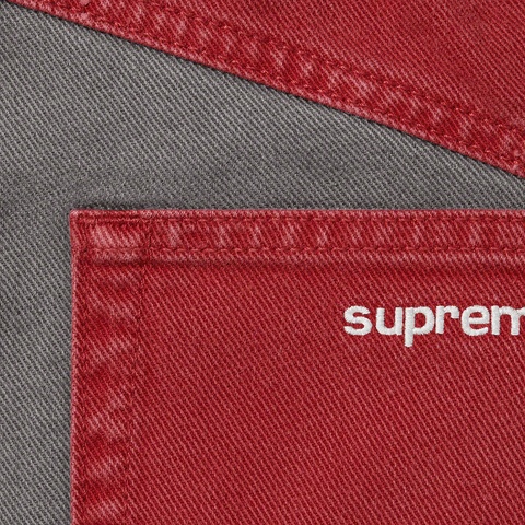 Supreme 2-Tone Paneled Jean - Red