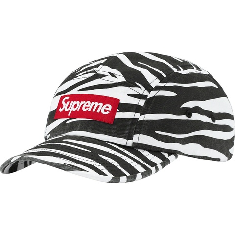 Supreme Washed Chino Twill Camp Cap - Zebra