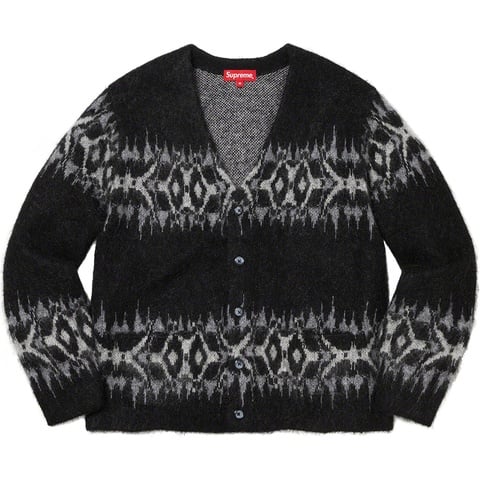 超美品 XL Supreme Floral Stripe Cardigan 黒 Abstract Stripe Cardigan - fall/winter 2022 - Supreme