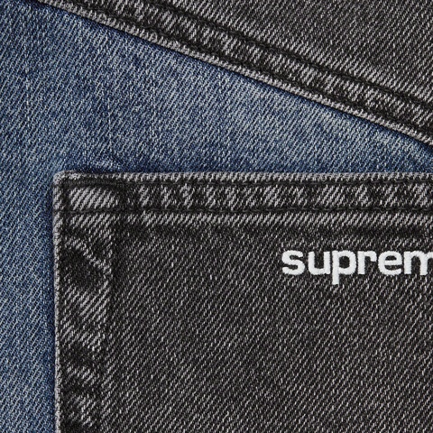 Supreme 2-Tone Paneled Jean - Black