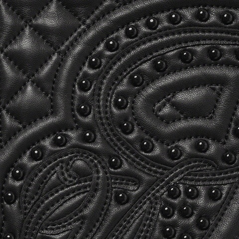 Supreme Studded Quilted Leather Jacket - Black