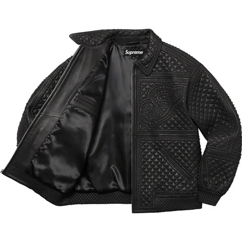 Studded Quilted Leather Jacket - SupremeCommunity