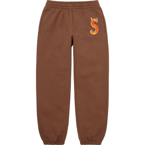 Supreme S Logo Sweatpant - Brown