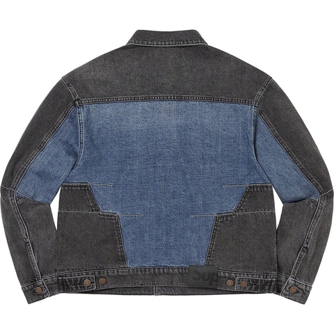 Supreme 2-Tone Paneled Denim Jacket - Black
