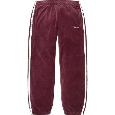 Supreme Studded Velour Track Pant - Burgundy