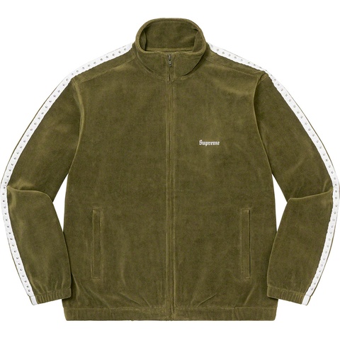 Supreme Studded Velour Track Jacket - Olive