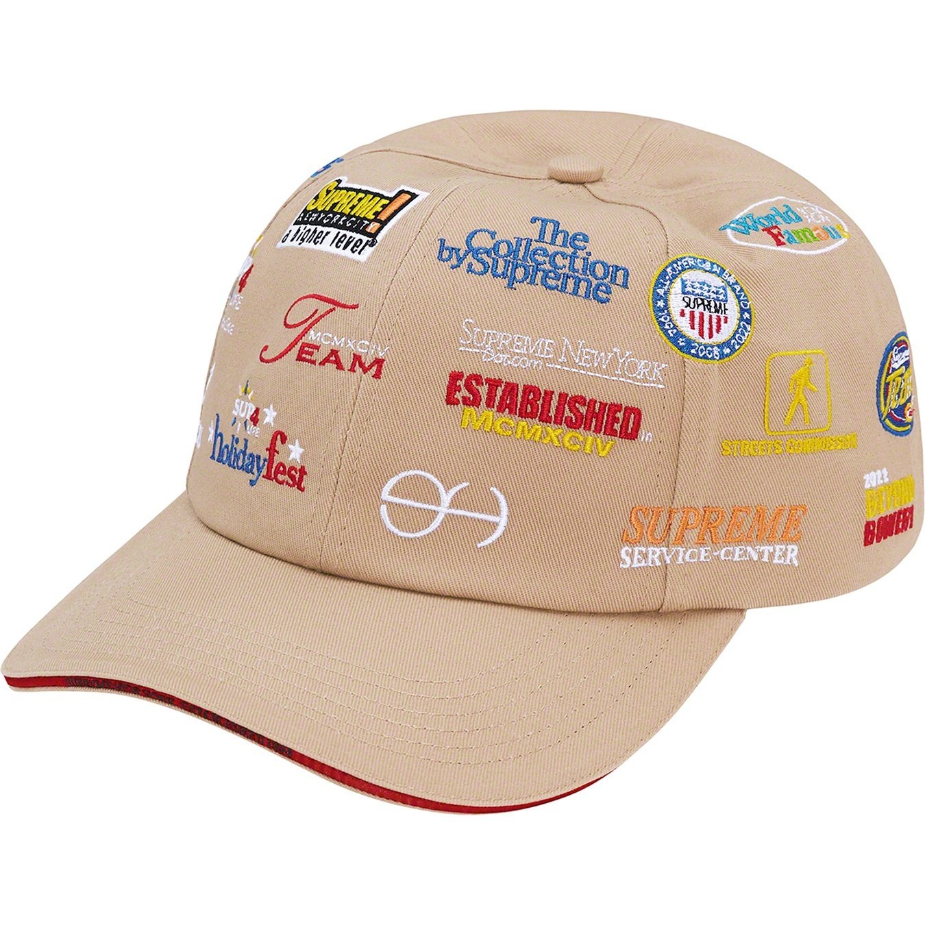 Supreme Sponsors 6-Panel (FW22) - Khaki - $54