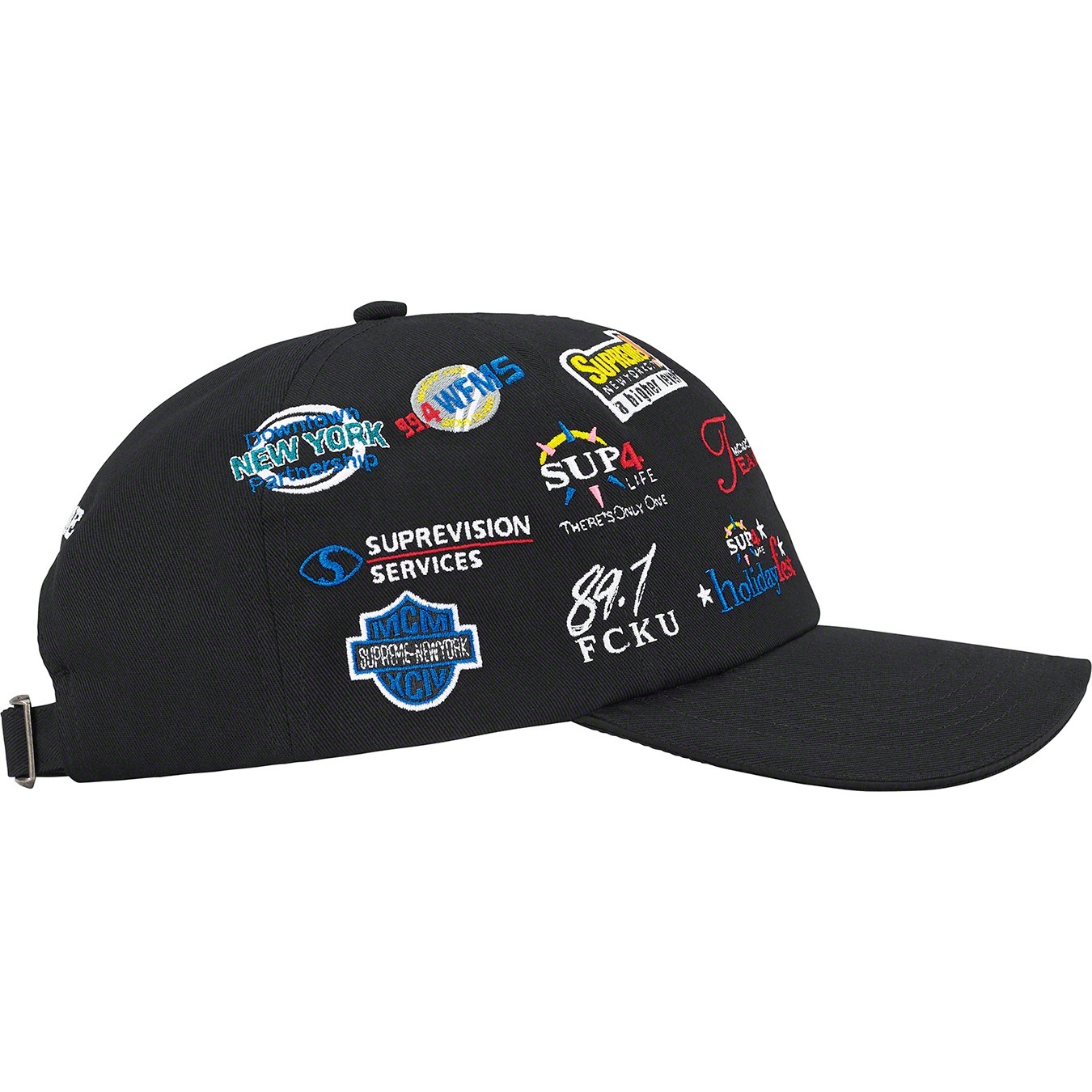 Supreme Sponsors 6-Panel (FW22) - Black - $54