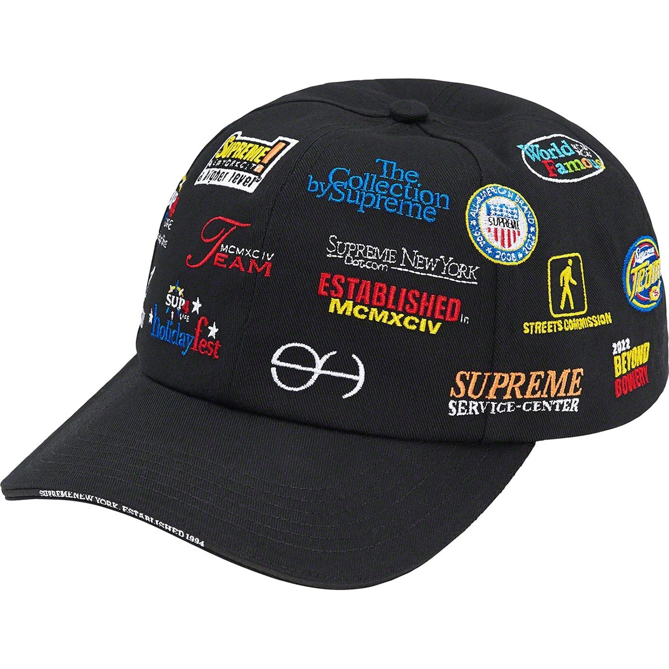 Supreme Sponsors 6-Panel (FW22) - Black - $54