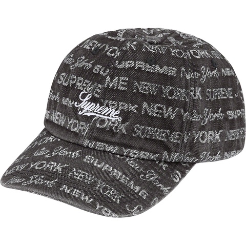 Supreme Multi Type Jacquard Denim 6-Panel - Black