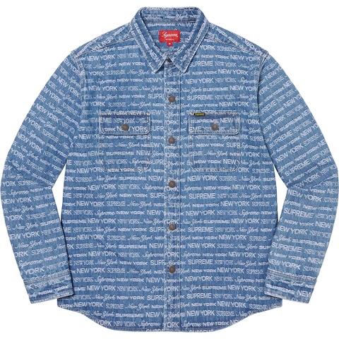 Supreme Multi Type Jacquard Denim Shirt - Blue