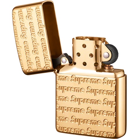 Supreme Repeat Engraved Zippo - Gold