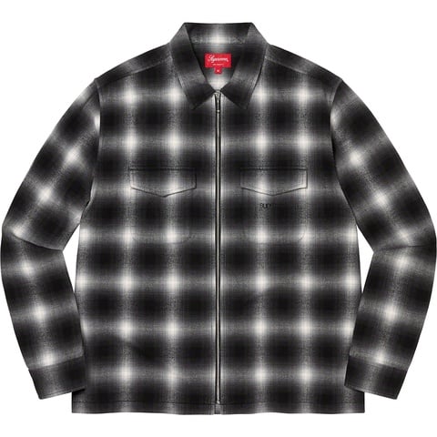 Shadow Plaid Flannel Zip Up Shirt - Supreme
