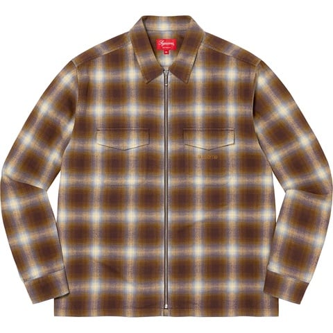 Shadow Plaid Flannel Zip Up Shirt - SupremeCommunity