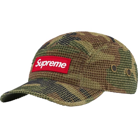 Supreme Camo Grid Velvet Camp Cap - Woodland Camo